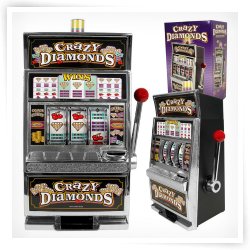 Trademark Crazy Diamonds Slot Machine Bank with 100 Tokens